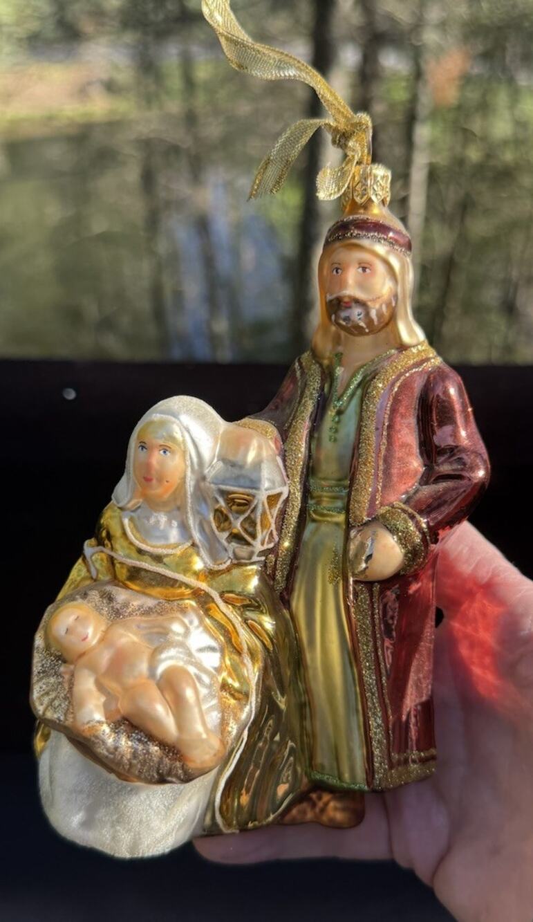 Bombay Company European Treasures Glass Nativity Ornament Vintage Rare -LO11/1